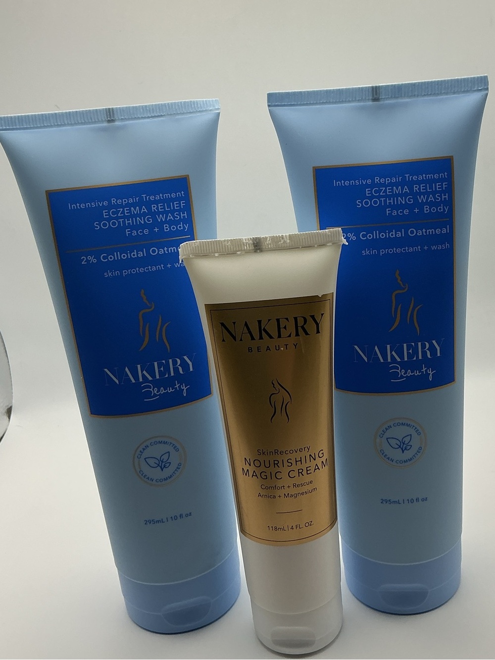 Nakery Beauty Eczema Relief Soothing Wash & Nourishing Magic Cream - Blue + Gold